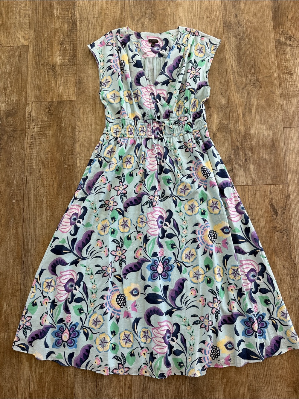 Talbots Floral V-Neck Midi Dress with Pockets